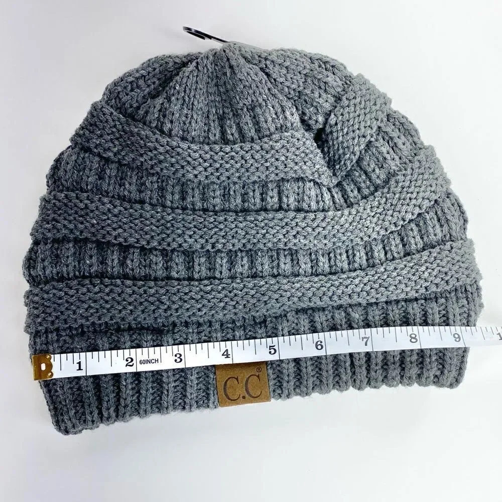 C.C Grey knit beanie